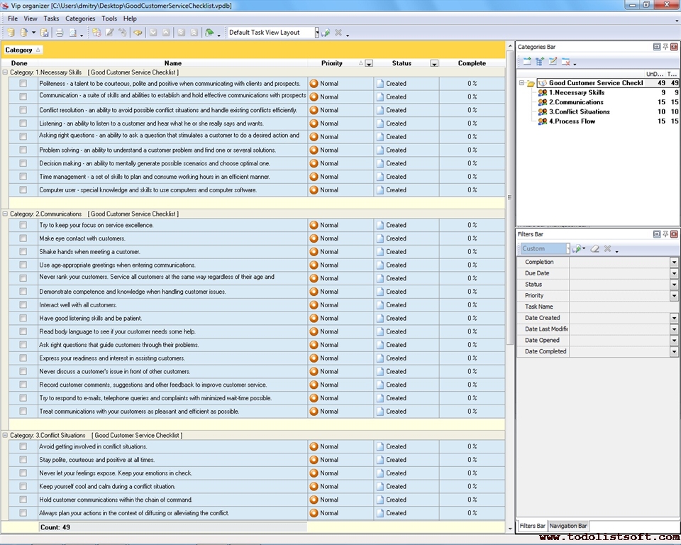 Good Customer Service Checklist To Do List Organizer Checklist PIM 