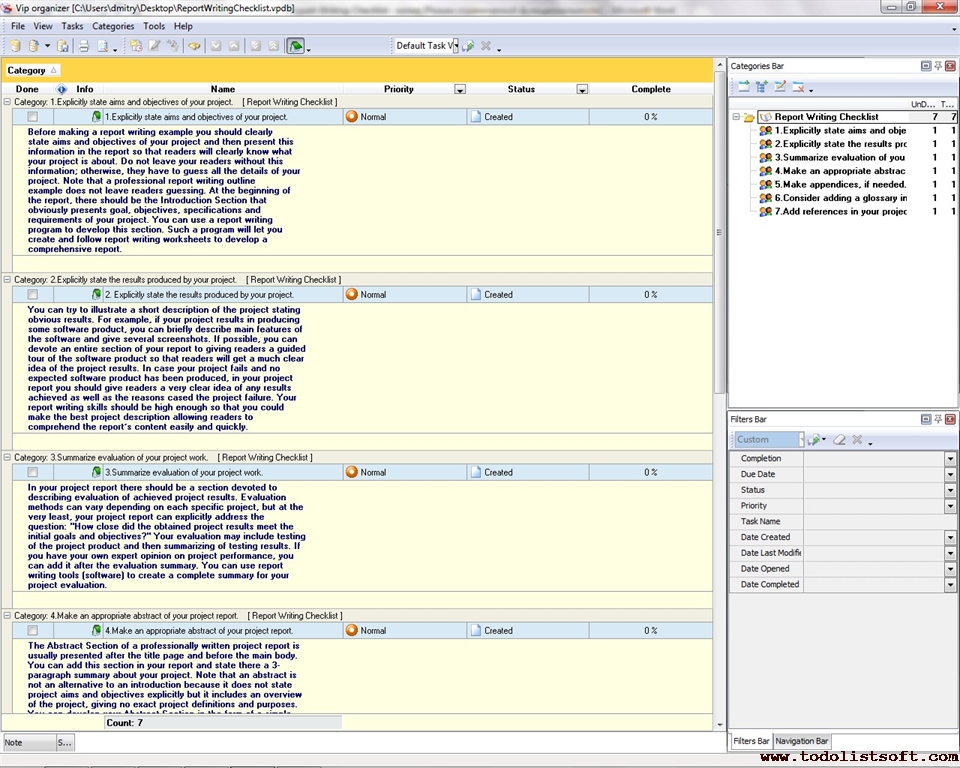 Report writing template